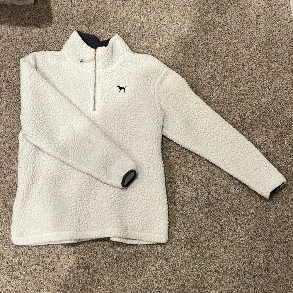 PINK sherpa quarter-zip pullover